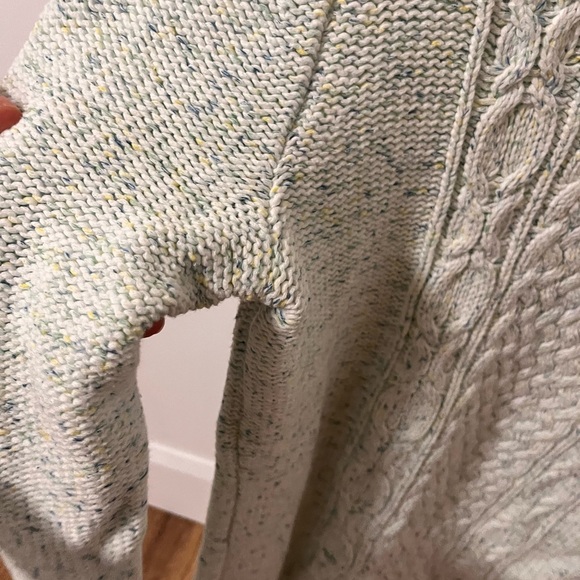 Talbots Ivory Green Knit Crewneck Sweater - Picture 3 of 5